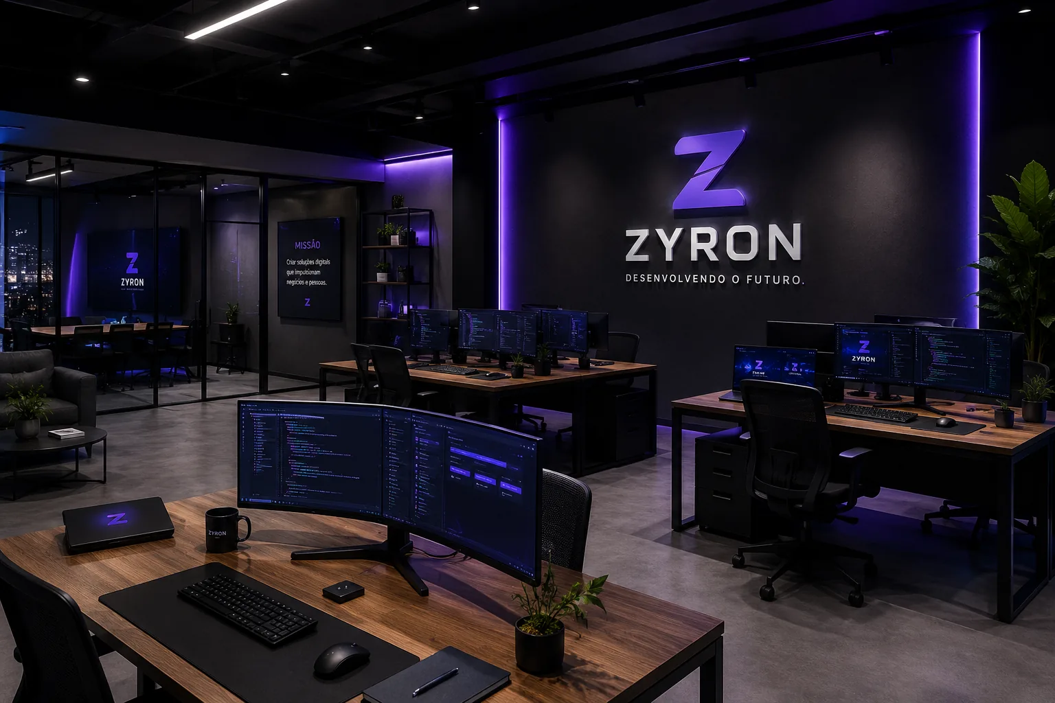 Ambiente tecnológico que representa a ZYRON
